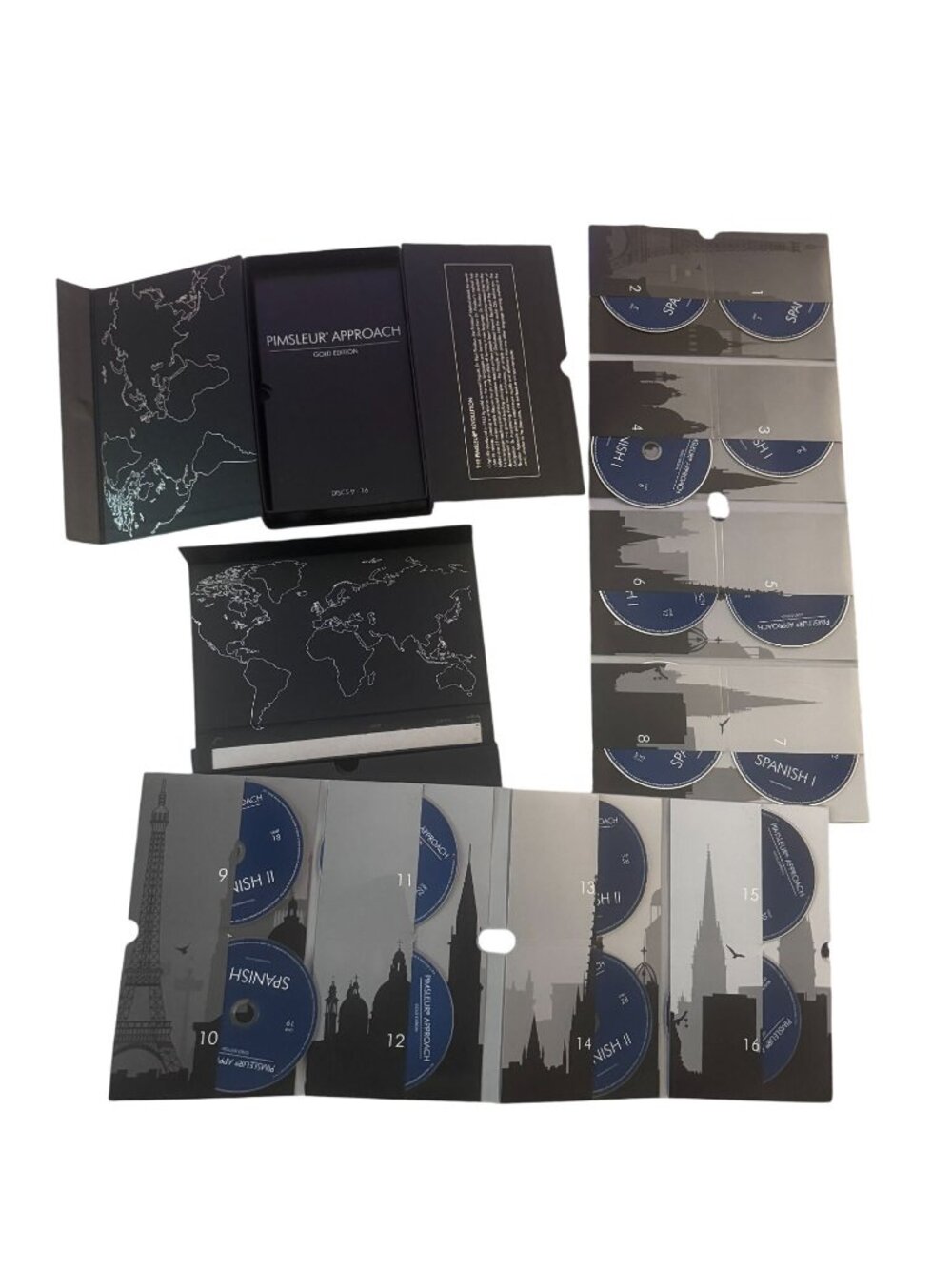Pimsleur Approach Gold Edition Spanish I & II Language Learning 16 CDs 30 Lesson